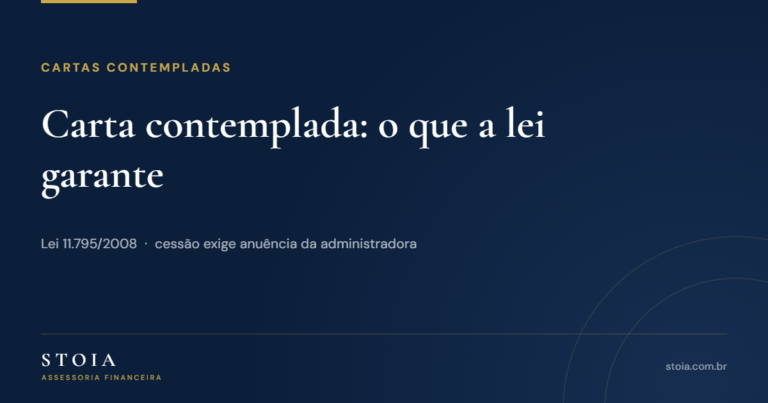 Capa do artigo sobre carta contemplada e o que a Lei 11.795/2008 garante na cessão de cotas de consórcio.