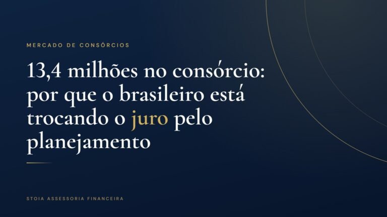 Capa do artigo da Stoia sobre o recorde de 13,4 milhões de participantes em consórcio no Brasil
